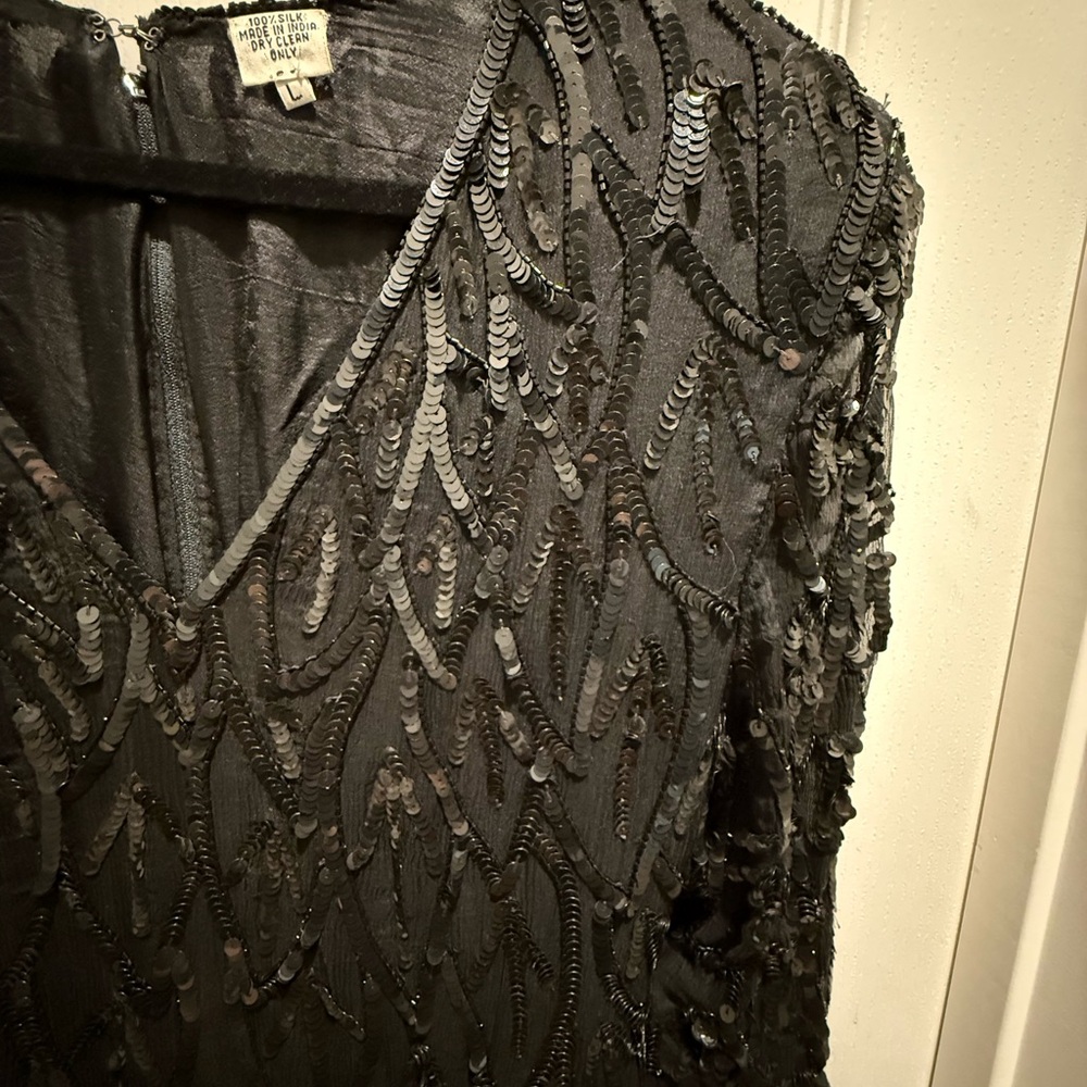 VINTAGE O.R Silk Fashions Formal Dress size L ( 100%silk ) - Picture 3 of 14